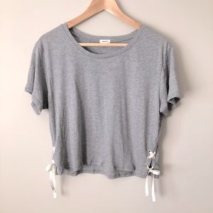 Garage side lace-up tee